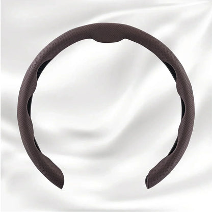 Nexi Customized Car Logo Breathable Ultra-thin 5D Leather & Carbon Car Steering Wheel Cover Universal Fit